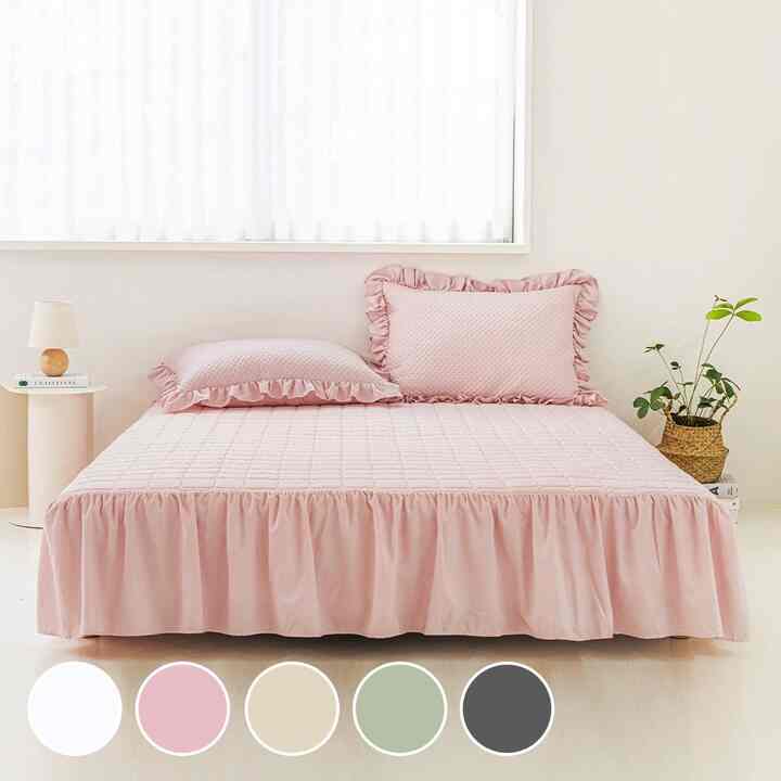 スウィート フリル キルティング ベッドスカート［5色・3サイズ］