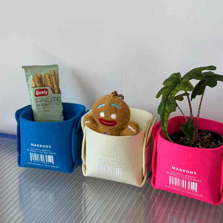 ミニ フェルト バスケット ロゴ有り［10色］