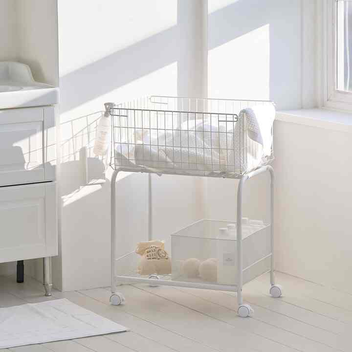 SOMETHING 移動式 スリム 収納ワゴン［2色］