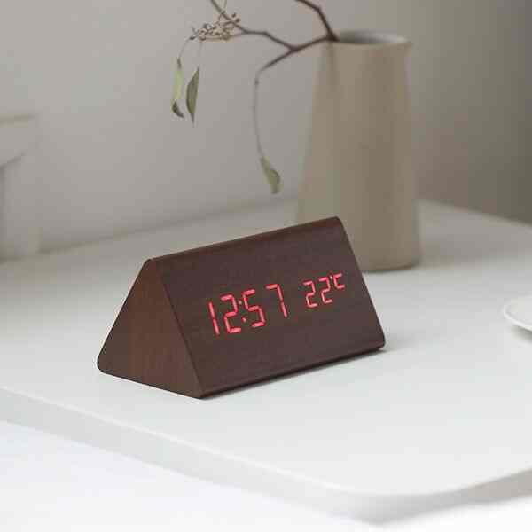 I-WOOD LED 卓上時計［2色］