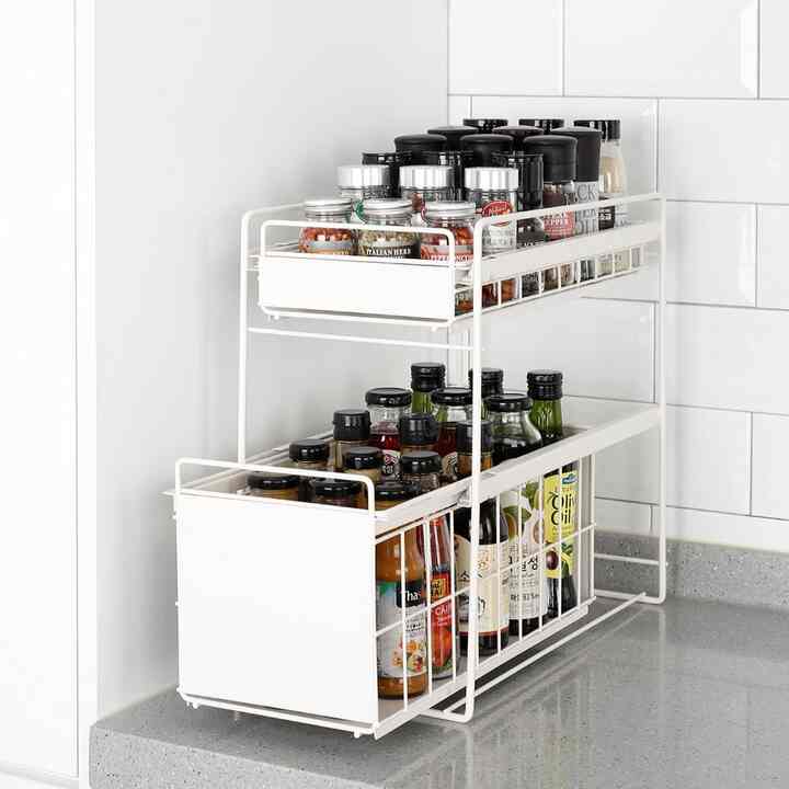 スライド式 2段 収納ラック