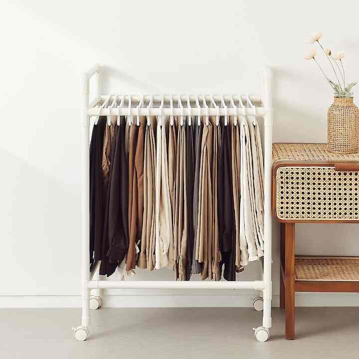 カート型 移動式 ズボンハンガーラック 1段