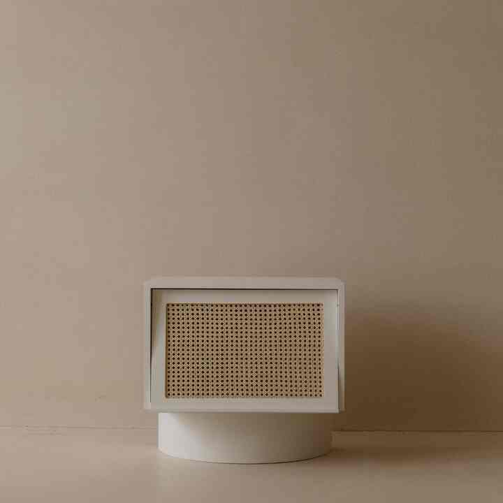 ケーン リビング収納ボックス ロータイプ ホワイト