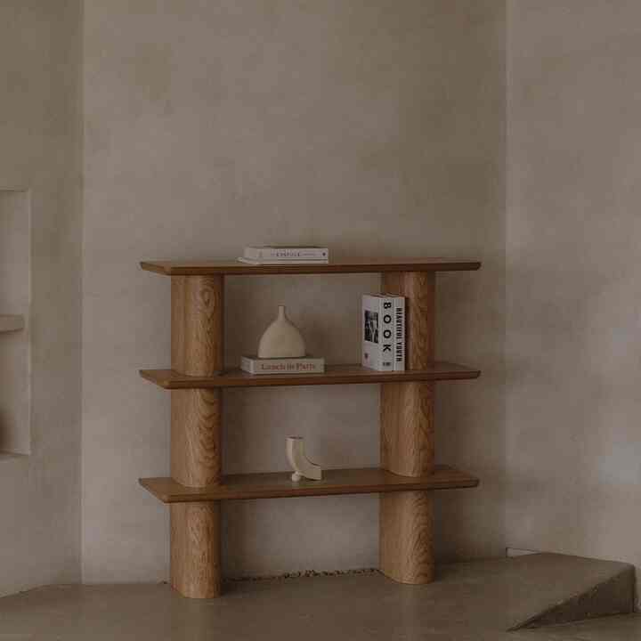 ASEL オーク 3段 ブックシェルフ 1200