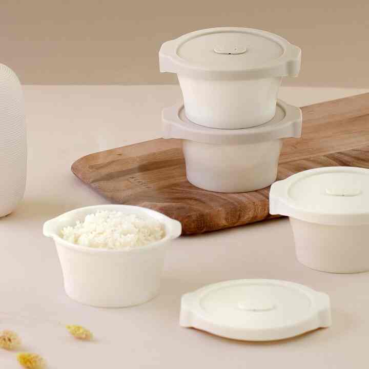 電子レンジ専用 陶器＆シリコンフタセット［2色］