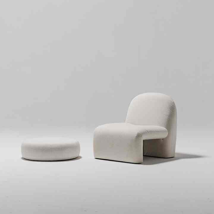 ROMAN ブークレ 1人掛けソファ ホワイト［4種］