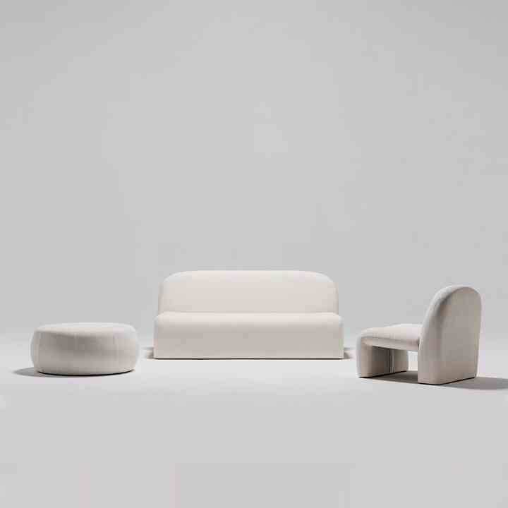 ROMAN ブークレ 3人掛けソファ ホワイト［4種］