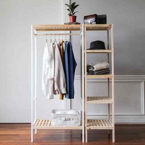 ウッド ハンガーラック［2色］