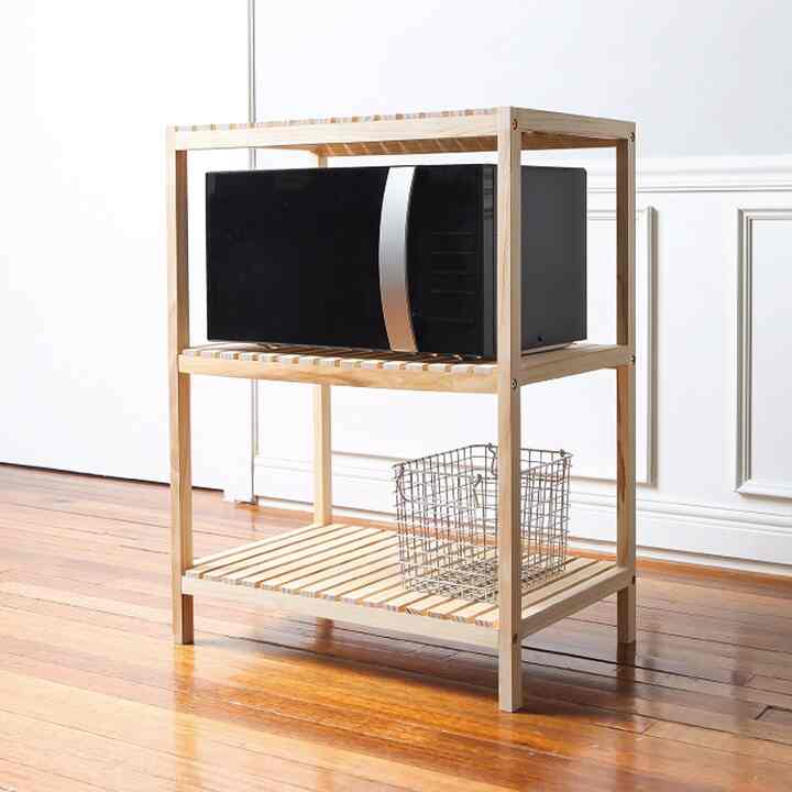 WOODEN キッチンシェルフ 3段［3色］