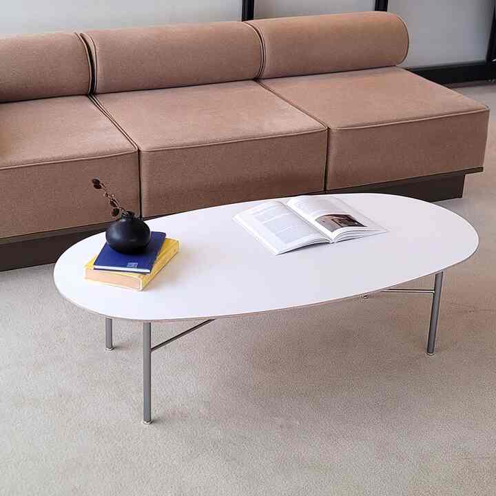 IRON ウッド オーバル ローテーブル［2色］