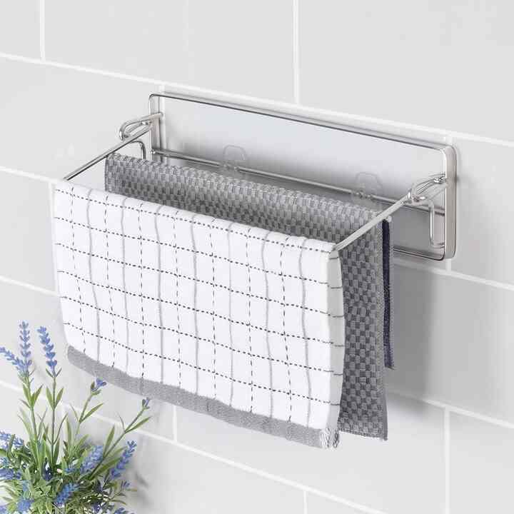 スマート粘着式 布巾かけ 2段