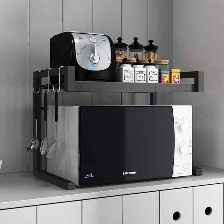 2段 長さ調節可能 電子レンジラック