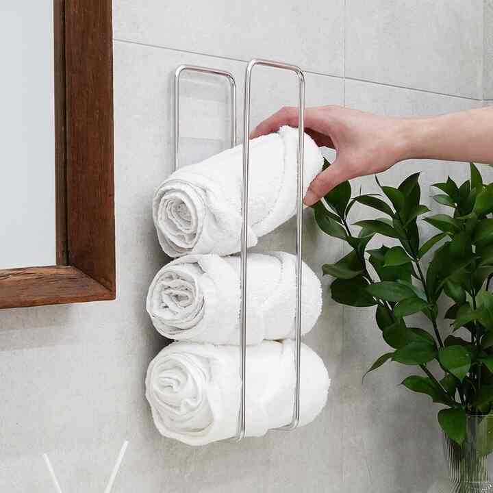 スマート粘着式 タオルラック