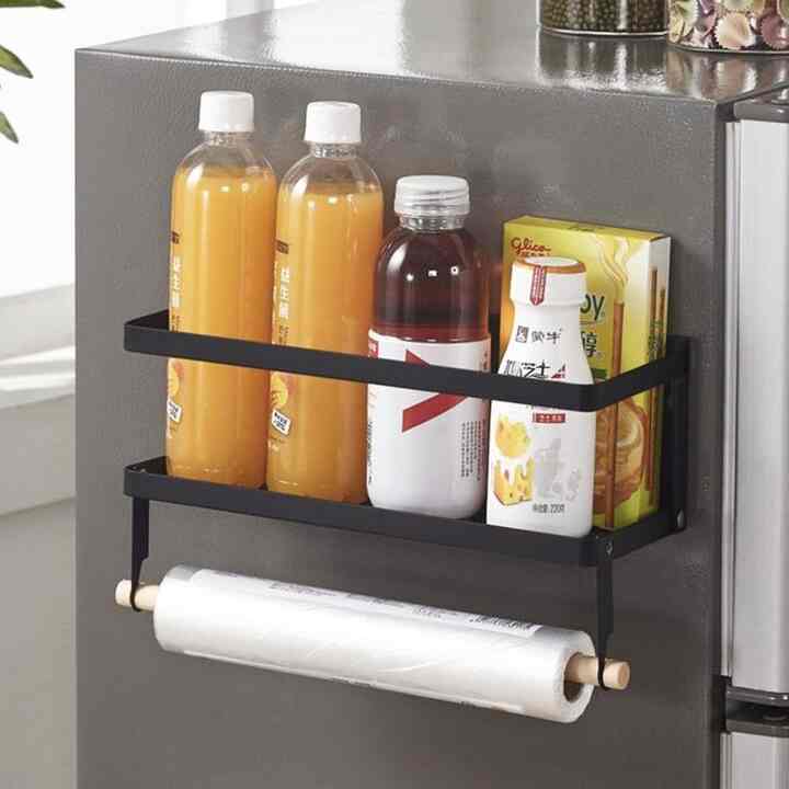 マグネット キッチンタオルハンガーラック 1段［2色］