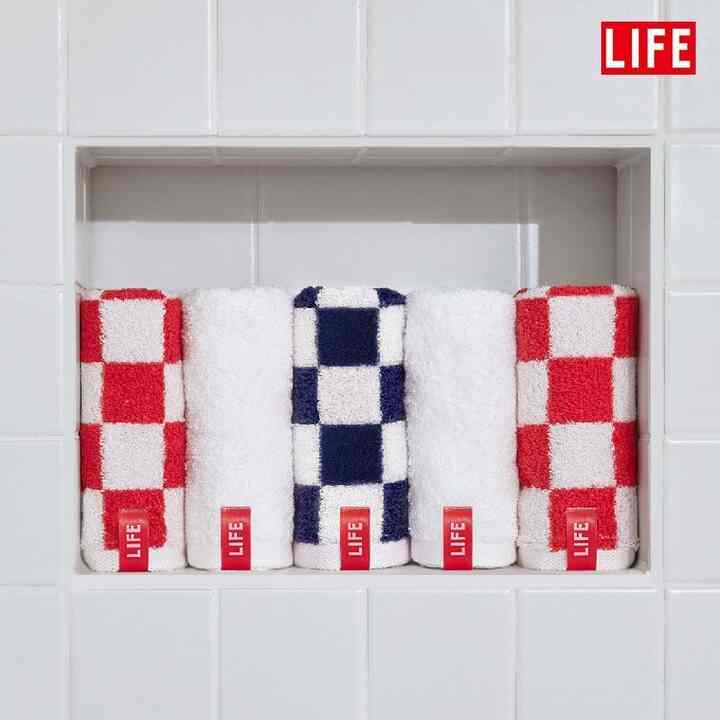 チェックパターン タオル 10枚セット［6色・3種］