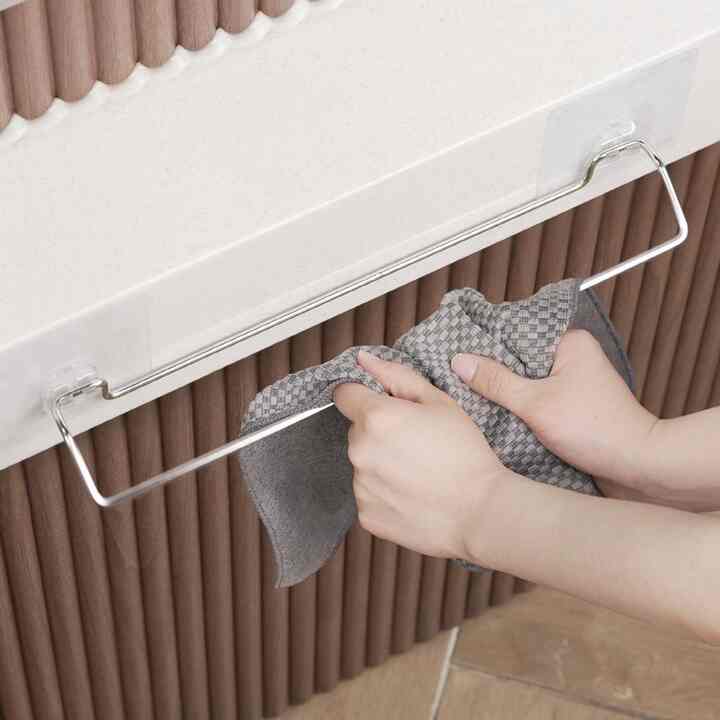 粘着式 ステンレス 布巾かけ