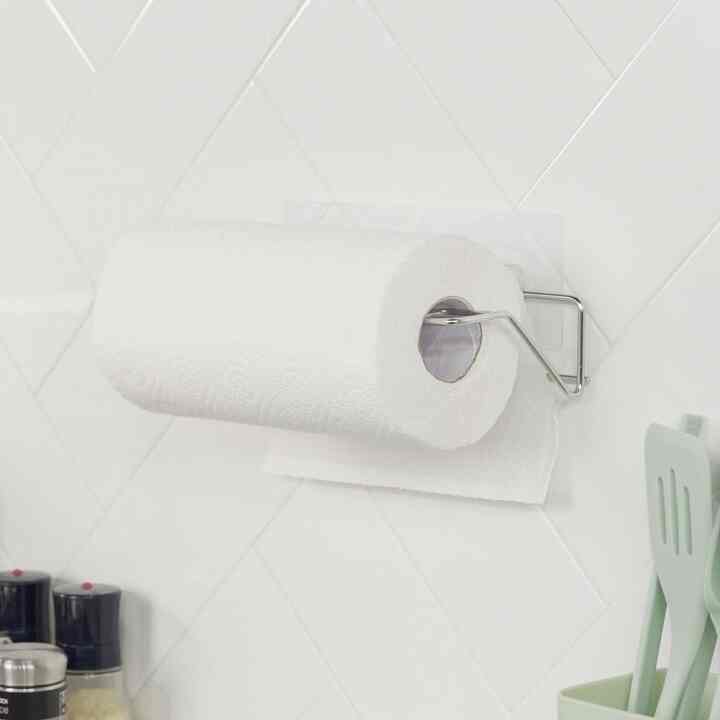粘着式 ステンレス キッチンペーパーホルダー
