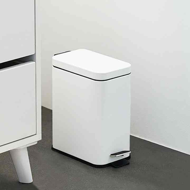 select サイレント ペダル式ゴミ箱 5L スリム四角［2色］