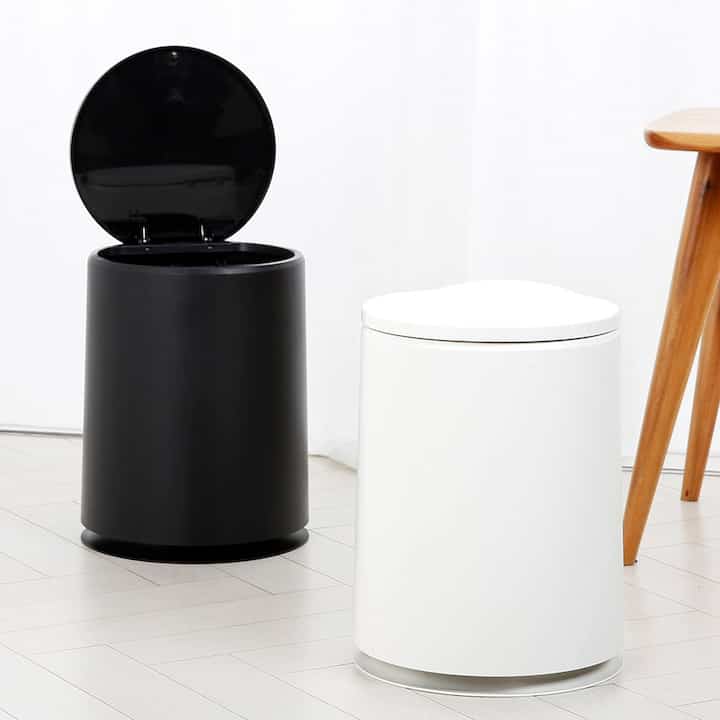 ワンタッチ 円形 ゴミ箱 10L［2色］