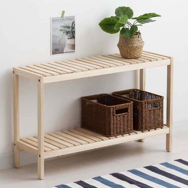 WOOD プランター シェルフ 2段［2種・3サイズ］