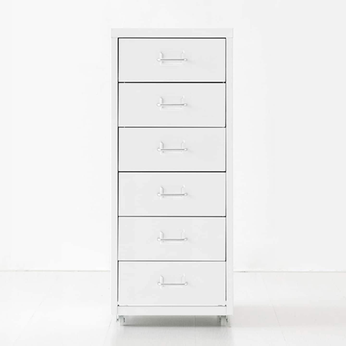 SOFSYS 5段 スチール チェスト キャスター付き ホワイト ホワイト