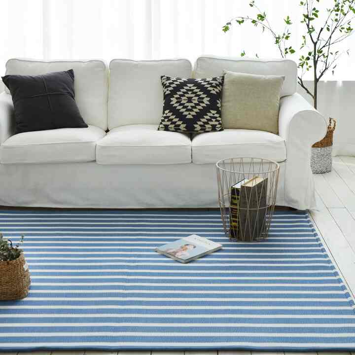 ストライプ シアサッカー ラグ［3色・2サイズ］