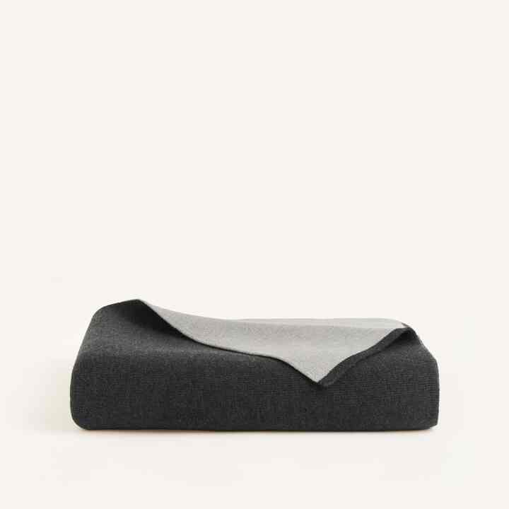 ミラノ ウール ニット ブランケット グレー［2サイズ］