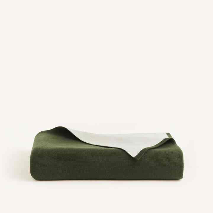 カシミア ウール ニット ブランケット オリーブ［2サイズ］