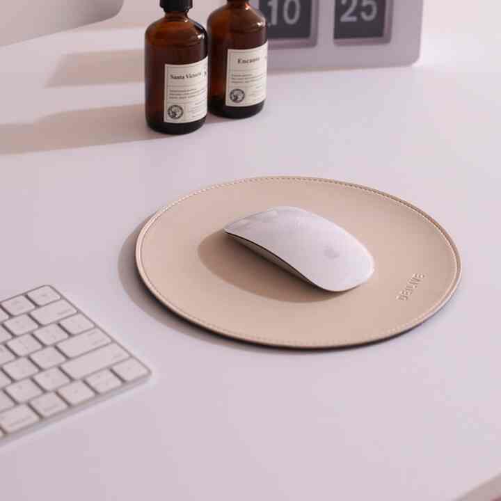 OFFICE レザー調 マウスパッド 丸型 S［6色］