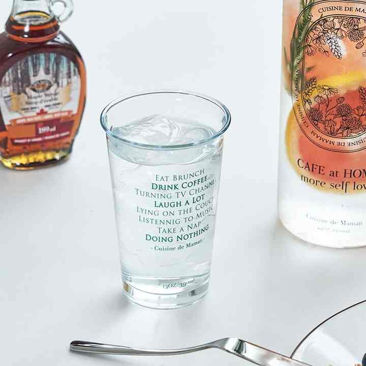 CUISINE DE MAMAN レタリング カップ 390ml 4点セット［4色・2種］