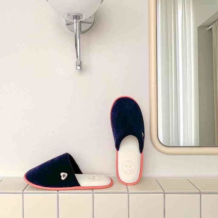 TERRY ホームシューズ ネイビー＆オレンジ［2サイズ］