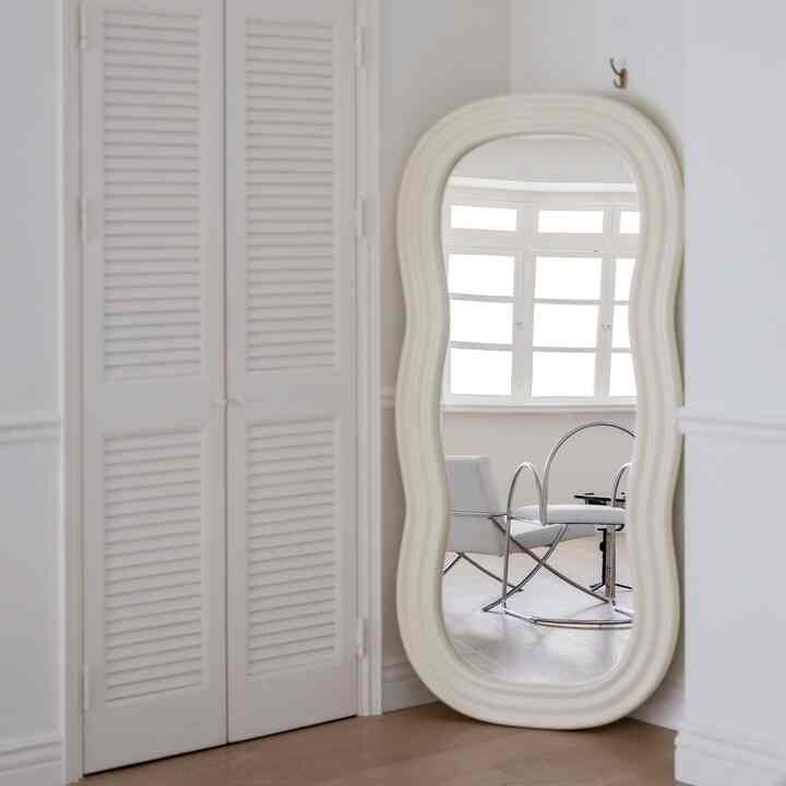 Wave 全身ミラー ベージュ［3サイズ］