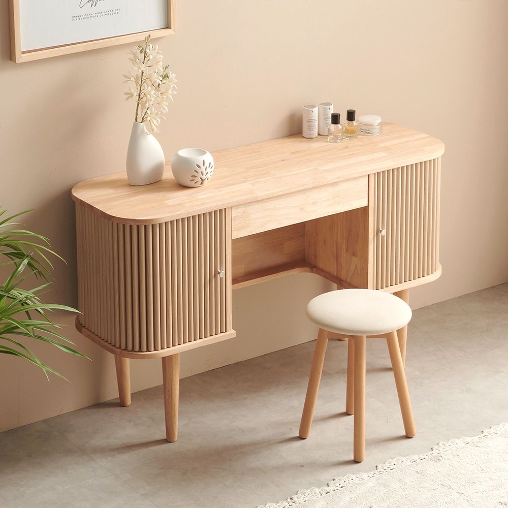 木製ドレッサー JPIX Julia ラバーウッド無垢材 ドレッサー［2色］ ブラウン ベージュ