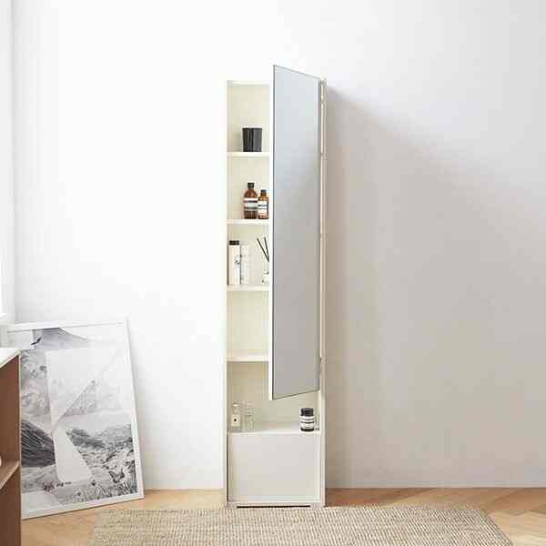 LUNA ミラー付き 収納棚［3色］