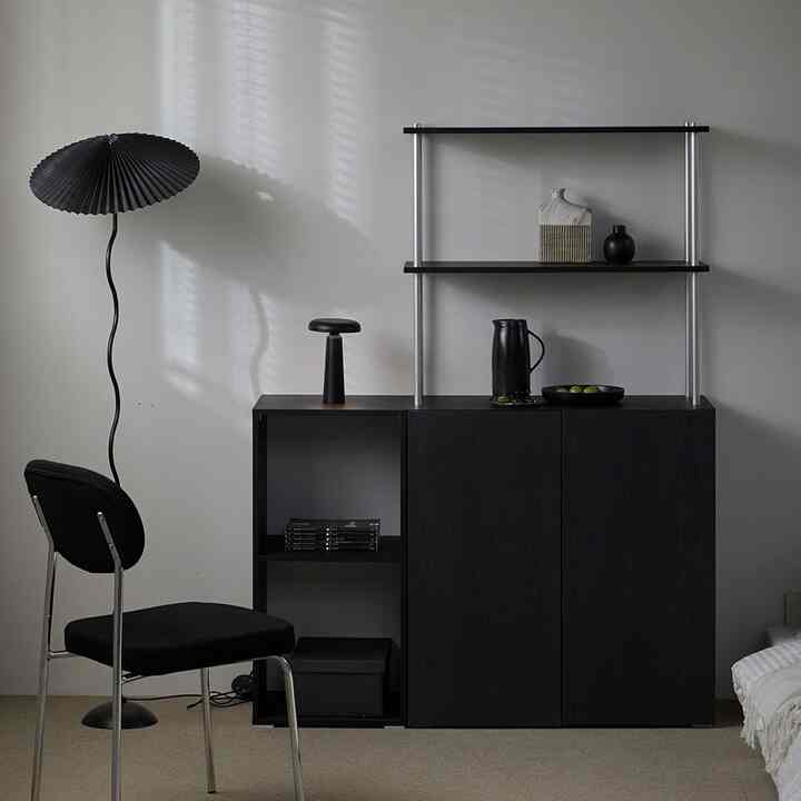 ブラック HARI D ハイタイプ 収納棚 800