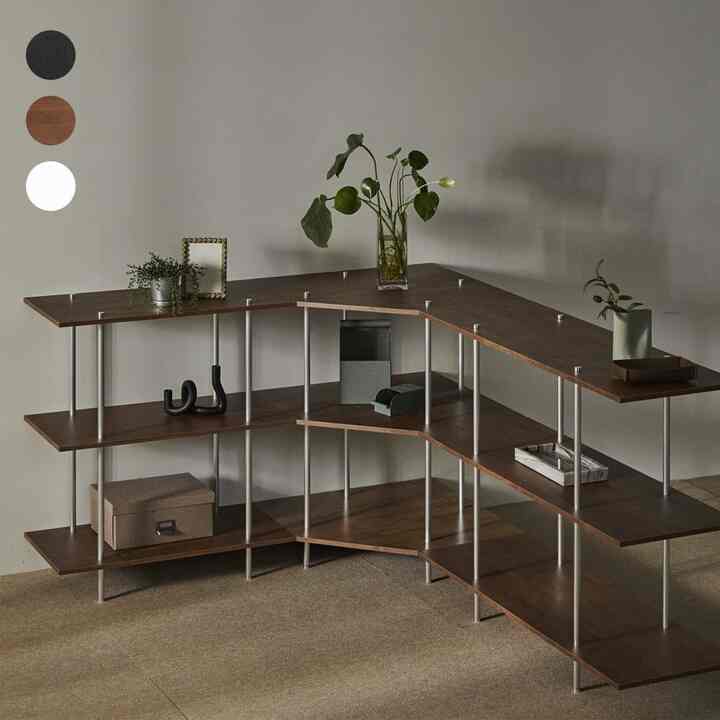 CLAR 3段 コーナー 収納ラック［4色］