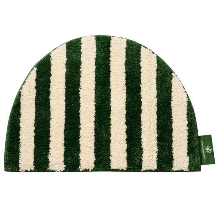 ストライプ 半円 ラグ DEEP GREEN