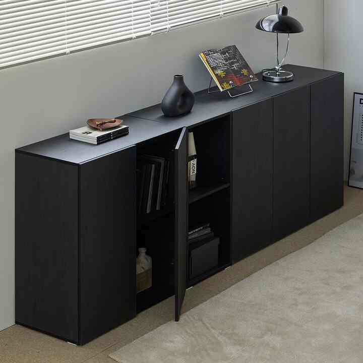 ブラック HARI ハイタイプ 収納棚 800 / 1200［2サイズ］