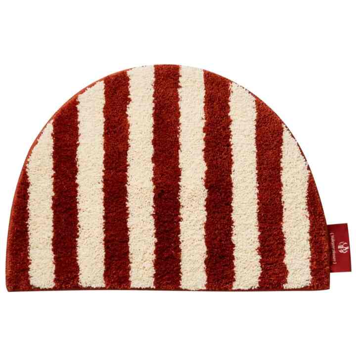ストライプ 半円 ラグ BRICK RED