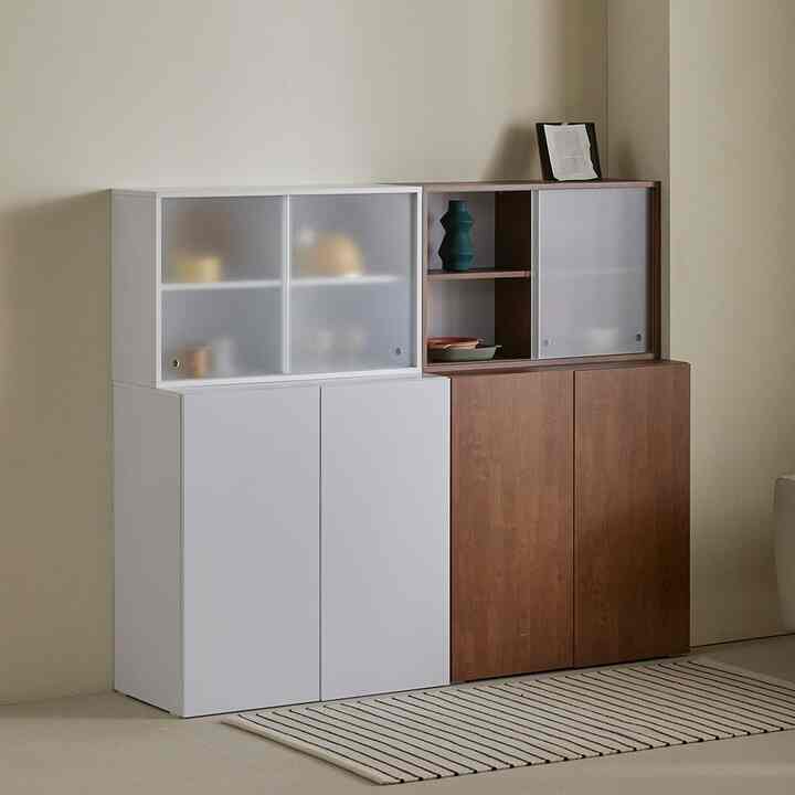 HARI D 収納棚＆上部収納棚 2点セット［3色］