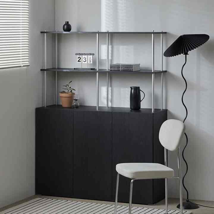 ブラック HARI E ハイタイプ 収納棚 1200