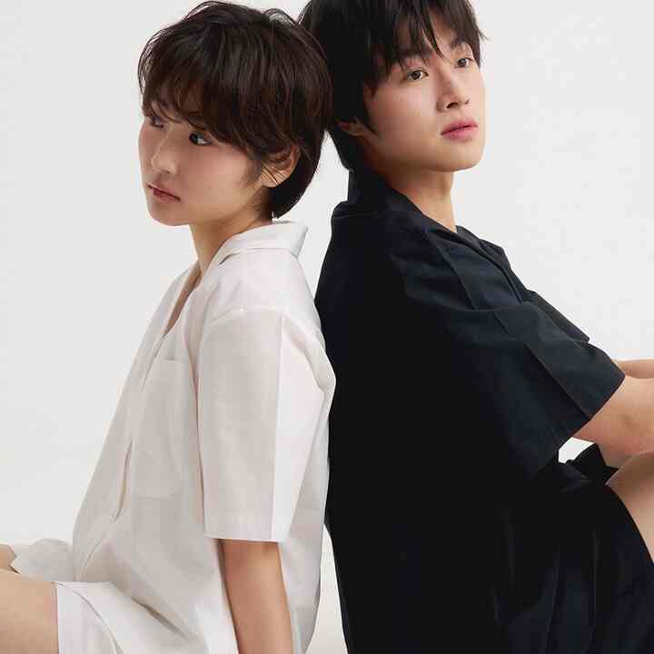 サマー パジャマ 上下セット ホワイト/ブラック［2色・2サイズ］