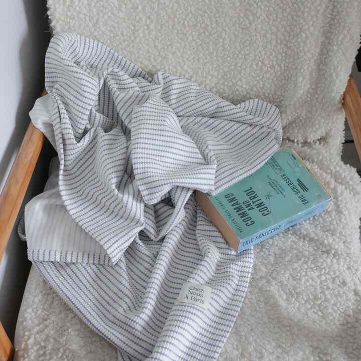 ヴィラ ワッフル ブランケット スカイブルー