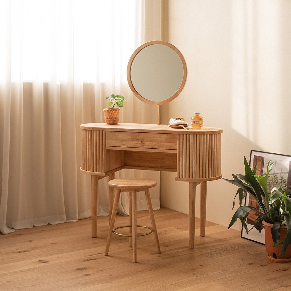 JPIX Julia ラバーウッド無垢材 ドレッサー［2色］ ブラウン ベージュ