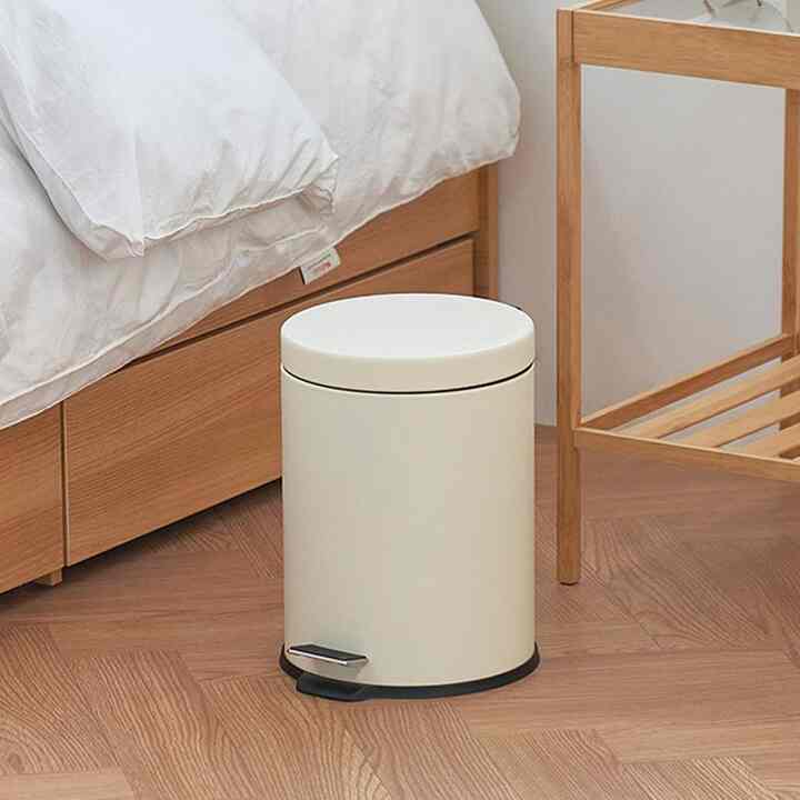 select 静音 ペダルゴミ箱 5L 円形［2色］