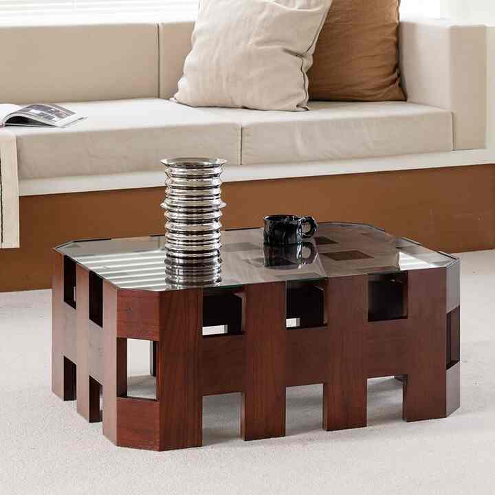 certo ガラス ソファテーブル L