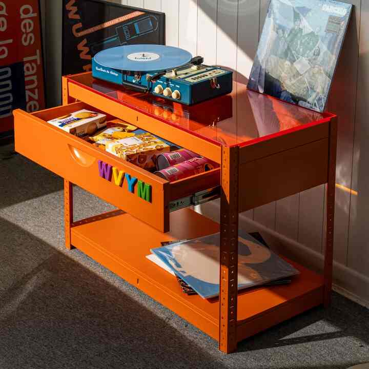 ACRYL DRAWER TABLE 80cm［4色・2種］