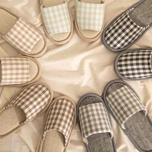 ギンガムチェック スリッパ［6色・2種・2サイズ］