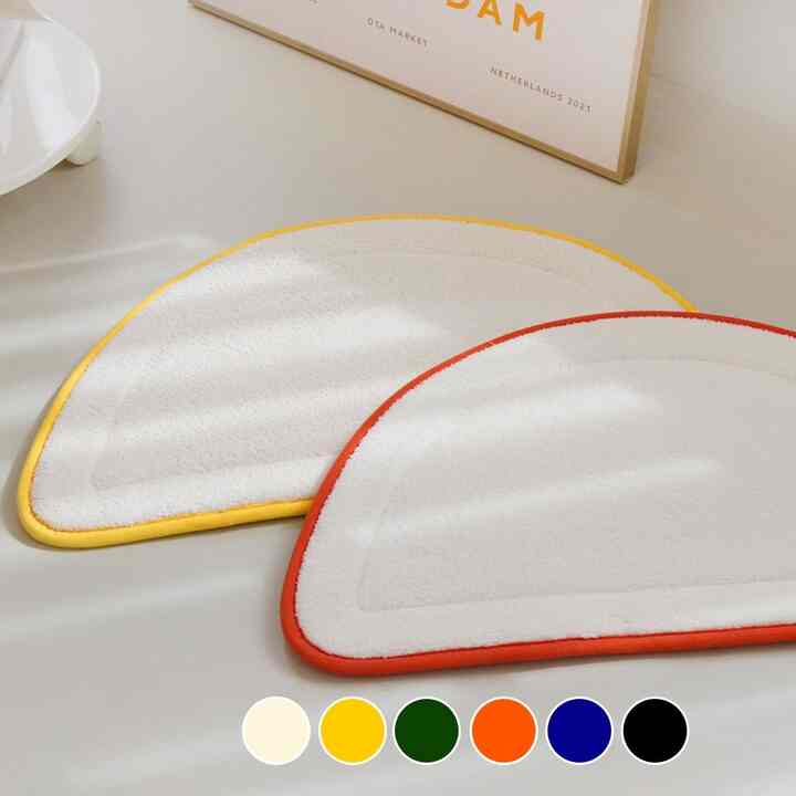 ビビッドライン ハーフムーン バスマット［6色］