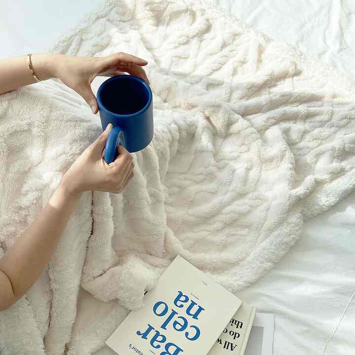 ケーブル編み風 ブランケット［2サイズ］